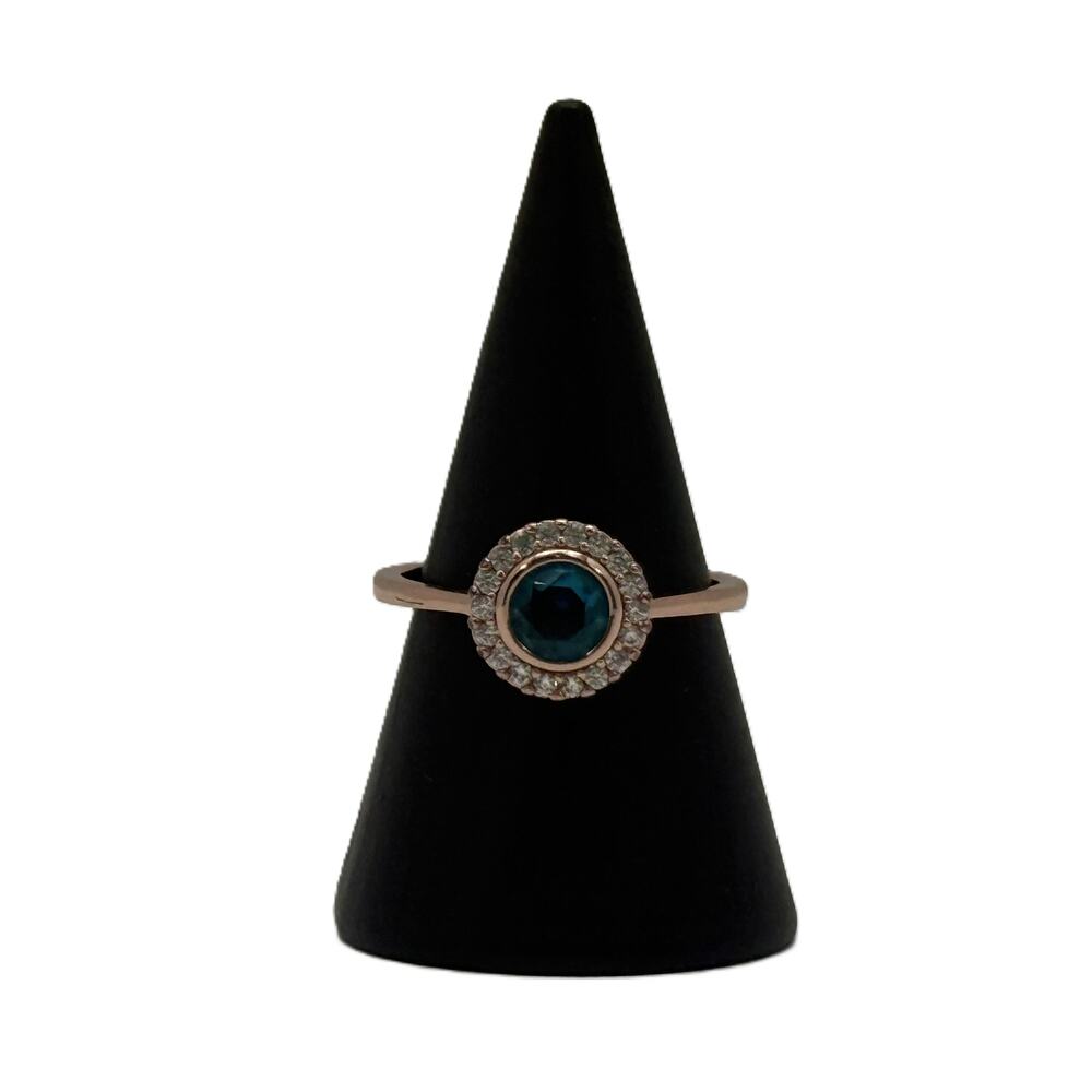 Bomb Party Blue Green Main Stone  Rose Gold Plating Band Size 9 Ring